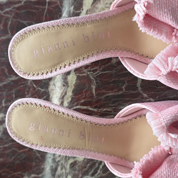 gianni bini wendell raffia bow dress slide sandals - Picture 6 of 6